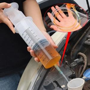 550ml 대용량 주사기형 오일 펌프 자동차 오일/유체 추출기 (호스 포함) 수동 진공 주사기 흡입 펌프 추출기