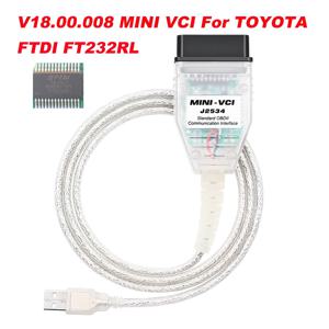 토요타 TIS 테크스트림 V18.00.008 미니 VCI FTDI FT232RL 칩 J2534 OBD2 자동차 진단 케이블 자동 진단 스캐너