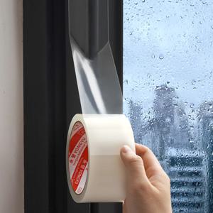 20m 창문 방수 씰 테이프 투명 잔여물이 남지 않는 씰 필름(문 및 창문 환기 격리용, 자가 접착식)