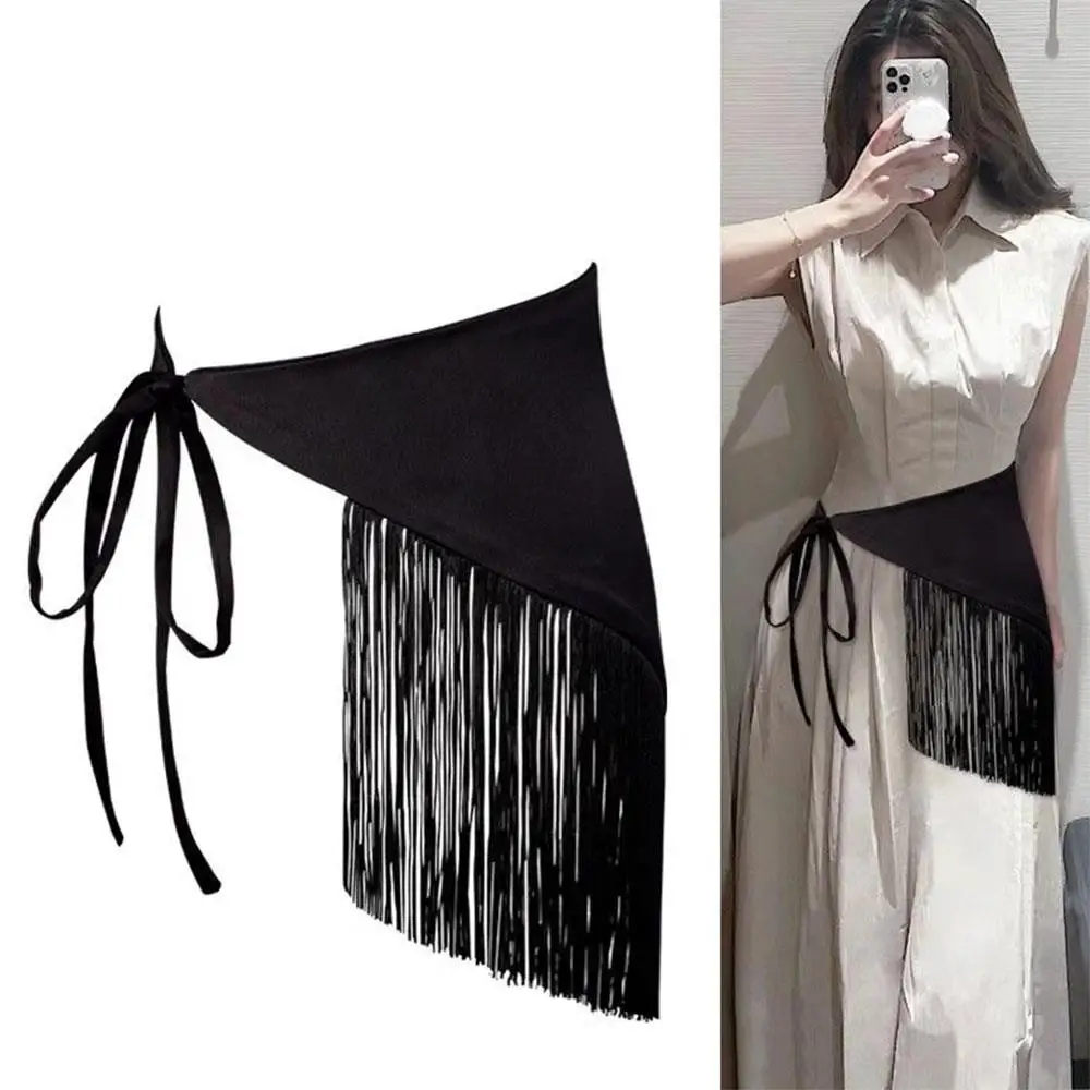 와이드 웨이스트 벨트 코르셋 벨트 셔츠 드레스 벨트 코트 장식 액세서리 레트로 태슬 트렌드 삼각 태슬 여성용 허리띠