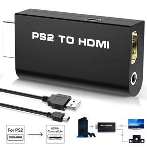 소니 PS2용 HDMI 호환 풀 HD 1080P 컨버터 오디오 비디오 어댑터(3.5mm 오디오 잭 포함) 모든 PS2 디스플레이 모드 지원
