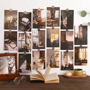 라이프스타일 테마 장식 카드 30개/팩, 다양한 패턴, 가정 벽 및 사진 액자용 (스티커 포함)