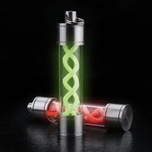 야외 신호등 야간 조명 나선형 튜브 EDC 키체인 펜던트 T 바이러스 펜던트 스테인리스 스틸 유리 소재