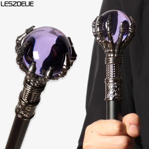 93cm 드래곤 클로 워킹 스틱 라벤더 크리스탈 볼 패셔너블한 지팡이 남녀 공용 실버 스틱 파티 장식용 워킹 스틱