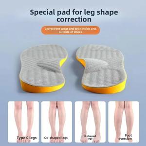 남녀공용 정형외과용 깔창-다리 모양 교정에 효과적 과도한 내전/외전 평발 O자형 다리 X자형 다리 및 아치 지지