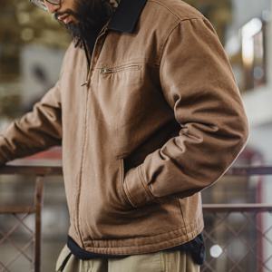 Maden 남성 헤비코튼 누빔 패딩 자켓 아메카지 레트로 워크웨어 스타일 겨울 점퍼 415g 두꺼운 따뜻한 외투