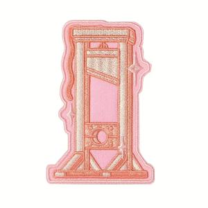 1개 핑크색 빌헤드 악기 자수 패치 다림질 부착 데스 센스 동기 부여 배지 DIY 의류 모자 가방 재킷 트러커 모자용 선물