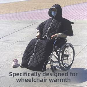 휠체어 겨울용 플리스 다리 담요 따뜻한 방풍 랩 퀼트 노인 야외 여행 방수 보호 플러시 커버
