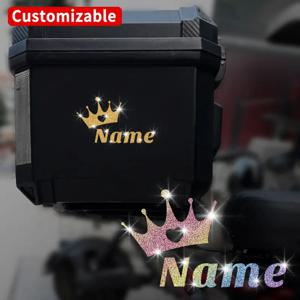 1개 맞춤형 모조 다이아몬드 글리터 크라운 오토바이 스티커 컵 자동차 노트북 방수 비닐 데칼