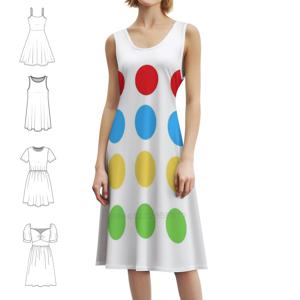 트위스터 게임 할로윈 의상 여성용 한국 스타일 드레스 파티 또는 일상복을 위한 우아한 캐주얼 드레스 트위스터 트위스터 게임