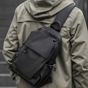 캐주얼 아웃도어 남성용 가슴 슬링백 여성용 방수 다층 원숄더 소형 백팩 남성용 나일론 크로스바디백 다중 포켓