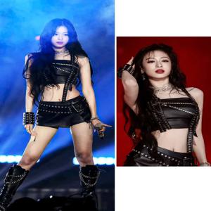 아현 베이비몬스터 여성 그룹 헤비 인더스트리 퍼포먼스 의상 재즈 무대 공연 의상 여성 패션 가을 컬렉션