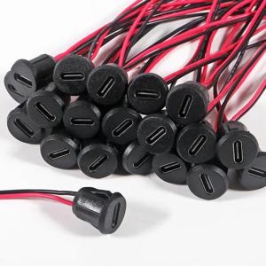 20개 타입-C 여성형 섀시 2핀 직접 크림프 USB 여성형 섀시 C 커넥터 잭 여성형 충전 포트 3A USB-C 충전 플러그