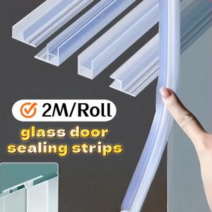 200cm F/H/U 모양 실리콘 고무 샤워실 문 창문 유리 씰 스트립 웨더스트립 (6/8/10/12mm 유리용) 욕실 하드웨어