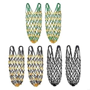 2개/세트 신제품 슬로우 피드 건초망 걸이형 40인치 말 건초 가방 대용량 건초 급여기 가방 말 염소 양용