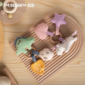 만화 아기 딸랑이 장난감 모빌 걸이 벨 유모차 장난감 남아 여아 신생아 선물 유아용 플러시 딸랑이 삑삑이 장난감