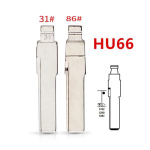 키유 10개입 31 #   86 #   HU66 블레이드 메탈 (폭스바겐, 아우디용) 미가공 블랭크 플립 리모컨 키 블레이드 keydiy KD xhorse VVDI JMD