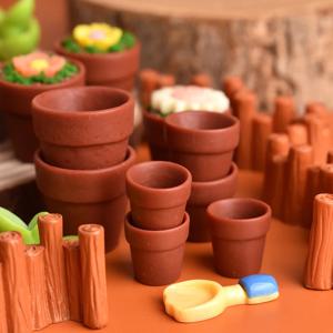 10Pcs 미니 화분 모델 시뮬레이션 가구 인형 집 장식 인형 집 미니어처 액세서리
