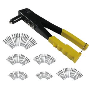 헤비 듀티 리벳 건 키트 휴대용 간편 사용 120개 블라인드 리벳 포함 리벳 너트 세팅용 수공구 자물쇠 제작 도구