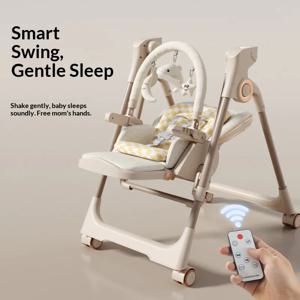 어린이 의자 듀얼 모드 전동 흔들 의자 아기 의자 유아 식탁 의자 변환 가능한 부스터 시트 가정용 유아용