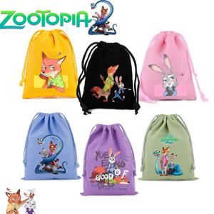 주토피아 2 드로스트링 백 주디 닉 애니메이션 피규어 선물 가방 소년 소녀 핸드백 보관 파티 캔디 장식 파우치 생일 선물