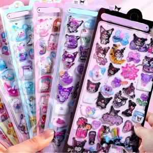 만화 산리오 캐릭터 쿠로미 마이멜로디 3D 입체 발광 스티커 귀여운 창의적인 DIY 장식 스티커