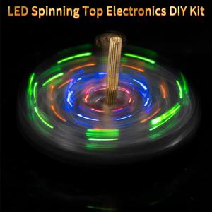 LED 회전 팽이 전자제품 DIY 키트, 초보자 납땜 연습용 깜박이는 불빛이 있는 STEM 교육용 장난감〔YY33〕
