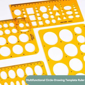 원형 타원형 자 1/4개 내구성 있는 도면용 가구 건축 템플릿 제도 자 템플릿 측정 자 사무용품