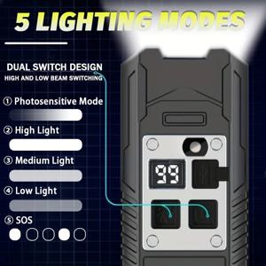 자전거 손전등 9 LED 자전거 램프 타입-C 충전식 자전거 라이트 초경량 핸들바 라이트 방수 사이클링 랜턴