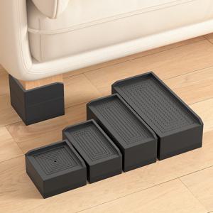 4팩 범용 가구 발 패드(소파/티 테이블/신발장) – 방수 미끄럼 방지 조절 가능한 높이 조절 패드