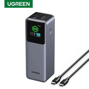UGREEN Nexode 파워뱅크 25000mAh 200W 노트북 휴대용 충전기 PD 3.1 고속 충전 90Wh 3포트 배터리 팩 스마트 디스플레이 포함