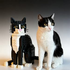 새로운 21349 고양이 모양의 빌딩 블록, 동물 빌딩 브릭, 창의적인 빌딩 장난감, 어린이 생일 선물 1710PCS