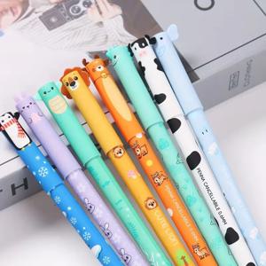 동물 모양 지워지는 젤 펜 8개 세트, 0.5mm 가는 펜촉으로 메모 작성 및 필기에 적합, 귀여운 펜