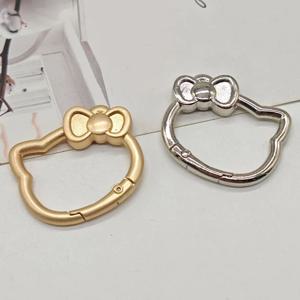 헬로키티 메탈 고양이 키링 스프링 버클 DIY 버클 액세서리 개폐식 카라비너 키체인 걸쇠 가방 클립 스냅 훅