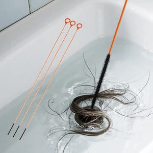 초장형 스테인리스 배수관 청소용 후크 - 욕실 싱크대, 욕조, 샤워 배수관에 적합