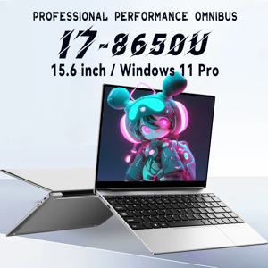 레노 컴퓨터 15.6인치 휴대용 노트북 인텔 코어 i7 8650U 윈도우 11 프로 32GB DDR4 1TB 512GB 2TB SSD 게이밍 노트북 PC