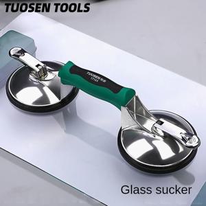 세 개의 클로우 유리 흡착컵 두꺼운 고무 알루미늄 합금 클로우 세라믹 타일 유리 진공 리프터 도구 가정용