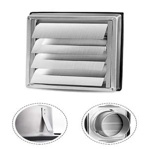스테인레스 스틸 공기 통풍구 벽 환기 캡, 이동식 사각형 공기 배출구, 주방 벽 그릴 덕트 커버, 100mm, 125mm, 150mm, 1 개