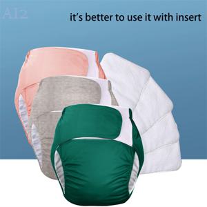 성인 스웨이드 천 기저귀 방수 빨 바지 누출 조절 요실금 코튼 속옷 기저귀 바지 남성 여성 새로운