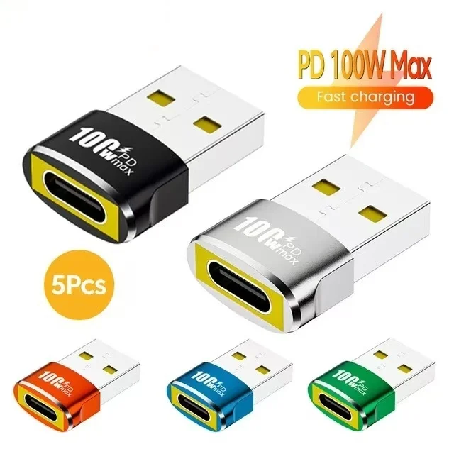 USB-C 어댑터, USB-C 암 커넥터 - USB-A 수 커넥터 어댑터, 타입 C 변환 충전기