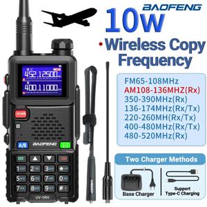 Baofeng UV-5RH 에어 밴드 워키 토키 무선 복사 주파수 유형-C NOAA 장거리 999CH 업그레이드 UV-5R 5RM 햄 양방향 라디오