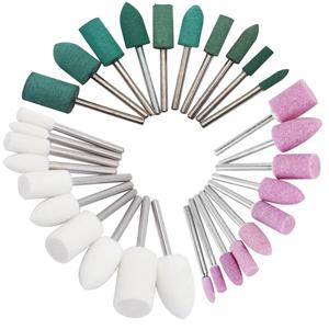 10PCS 고무 세라믹 양모 펠트 그라인딩 헤드 연마 연마 휠 Dremel 로타리 전동 공구 용 버핑 휠 3mm 생크