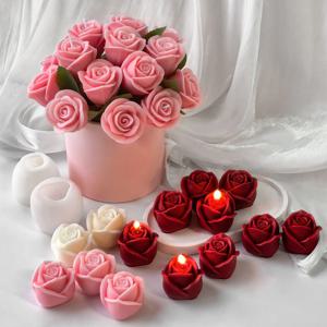 새로운 3D 꽃 실리콘 캔들 몰드 수제 장미꽃 비누 석고 초콜릿 베이킹 몰드 발렌타인데이 장식 선물