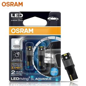 OSRAM LED T10 6000K W5W 194 LEDriving SL Advance 6000K 흰색 자동차 독서 전구 도어 램프 실내 조명 12V 1.5W 2980CW, 쌍