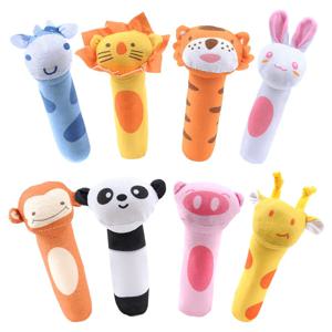 부드러운 유아용 침대 유모차, 모바일 걸이식 딸랑이 아기 교육 장난감, 두뇌 발달 핸드 그립, 귀여운 박제 동물 장난감