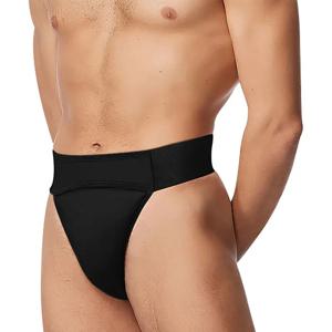 넓은 탄성 허리띠와 더블 레이어 안감 발레 속옷이있는 남성용 완벽한 지원 댄스 끈 팬티