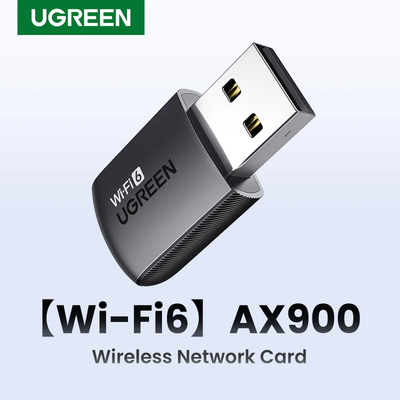 UGREEN WiFi 어댑터 WiFi6 AX900 AX1800 PC 노트북 용 5G 및 2.4G 듀얼 밴드 동글 Wifi 안테나 USB 이더넷 수신기 네트워크 어댑터