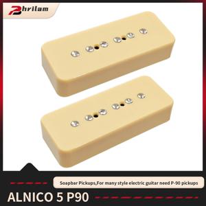 Phrilam ProP90-BLA 고출력 Soapbar 싱글 코일 픽업, Les Paul LP SG 일렉트릭 기타 넥 브리지 픽업 세트, Alnico5 P90