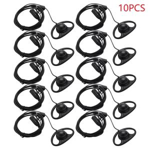 모토로라 CP040 Gp88S Gp300 Gp68 Gp2000 Gp88 Gp3188 EP450 무전기용 10개입 2핀 고급 D형 이어훅 PTT 헤드셋 이어피스 마이크