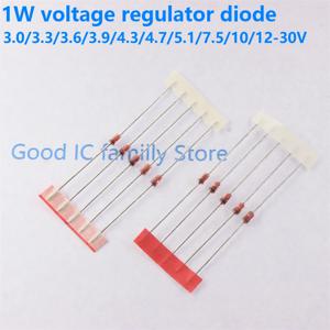 20PCS 1W DIP 레귤레이터 3.0V 3.6 4.3 5.1 6.2 7.5 8.2 9.1 10 10V 15V 20V 24V 1N4740 1N4731 1N4749 1N4733 1N4732 1N4744 1N4748
